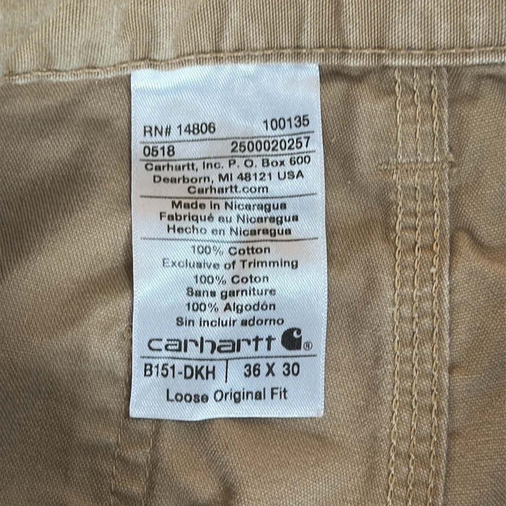 Carhartt distressed stained canvas carpenter work pants - Picture 8 of 11